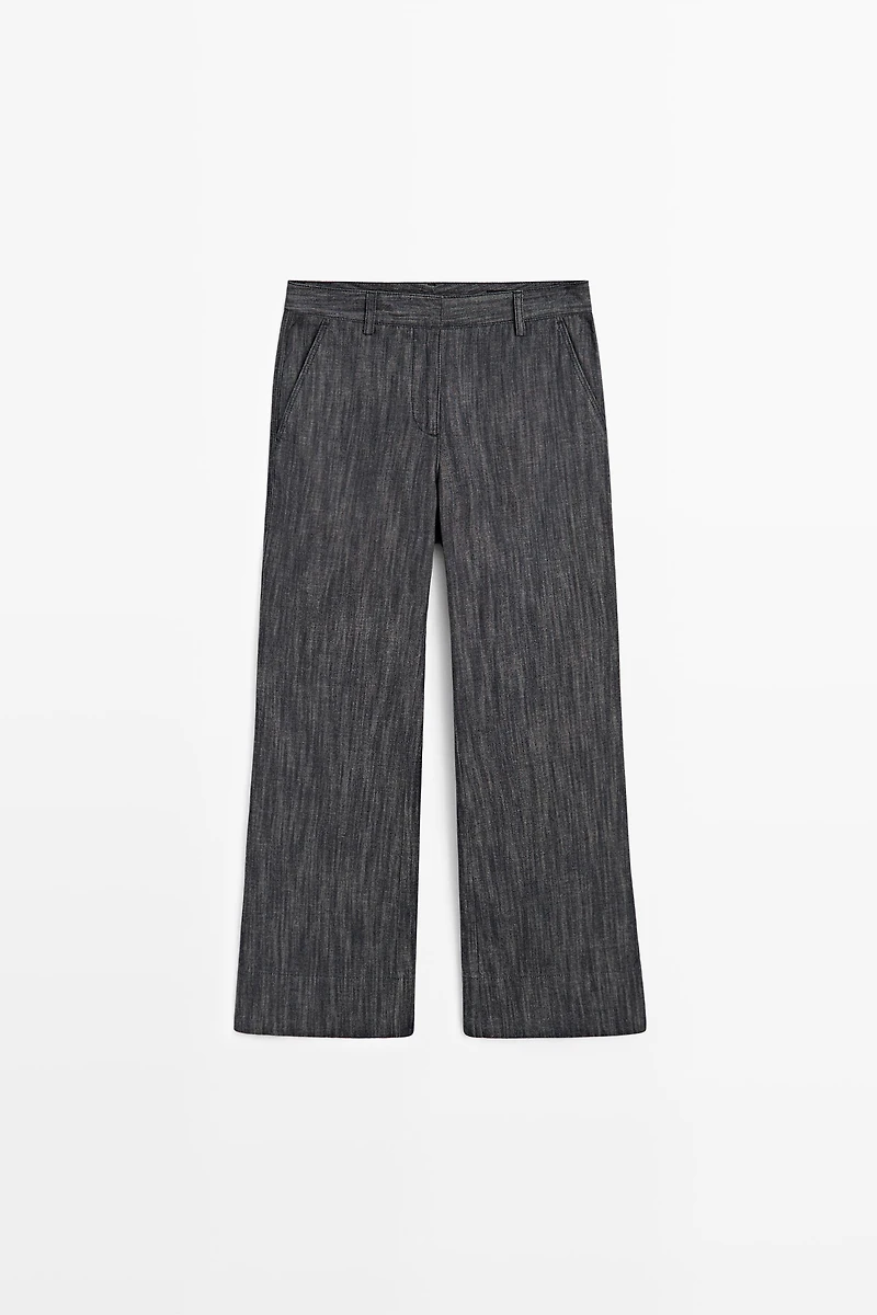 Pantalon flare cropped