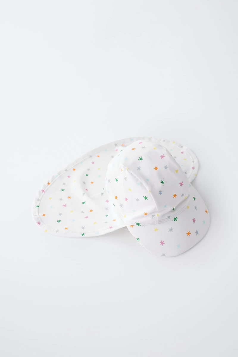 STAR SWIM HAT WITH NECK FLAP