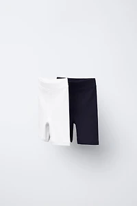 TWO-PACK PLAIN BIKE SHORTS
