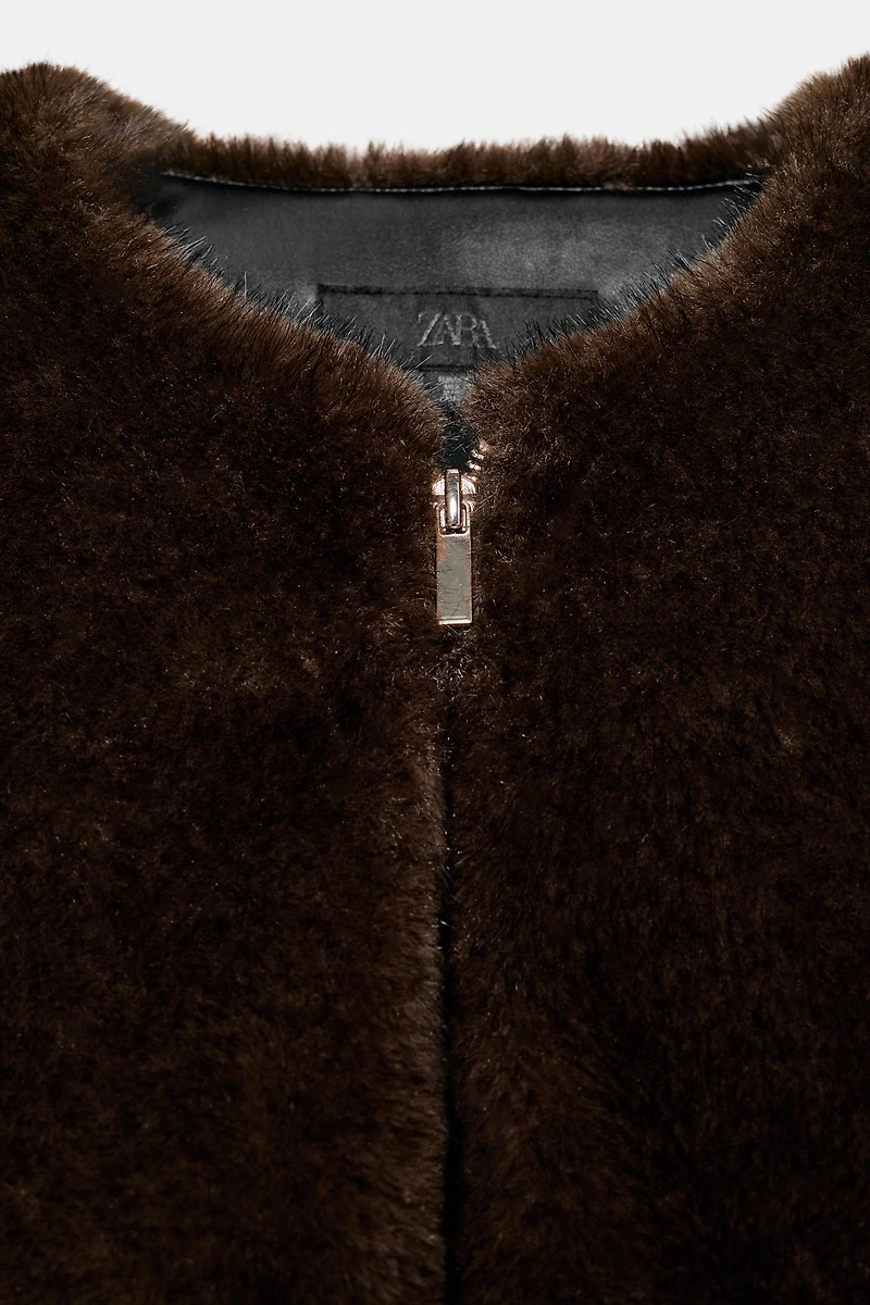 FAUX FUR BOMBER JACKET