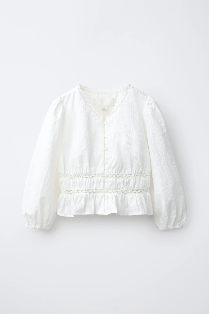 CHEMISE ROMANTIQUE À ÉLASTIQUES