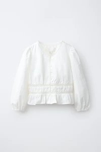 CHEMISE ROMANTIQUE À ÉLASTIQUES