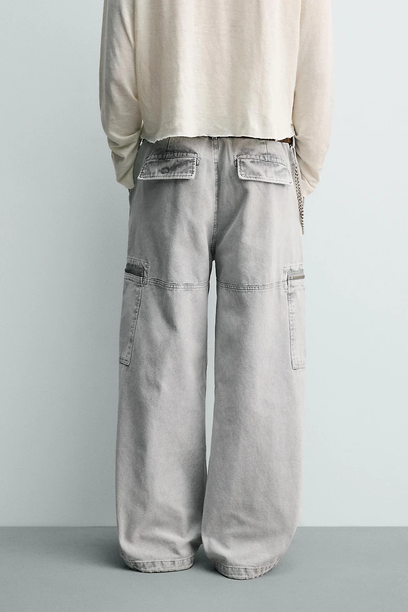 WASHED PARACHUTE CARGO PANTS