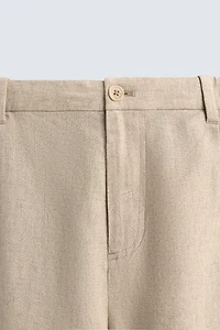 RELAXED FIT LINEN BLEND SHORTS