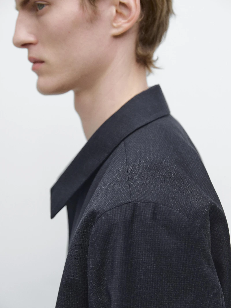 Blouson pied-de-poule laine