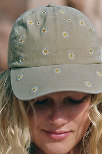 FLORAL EMBROIDERY TWILL CAP