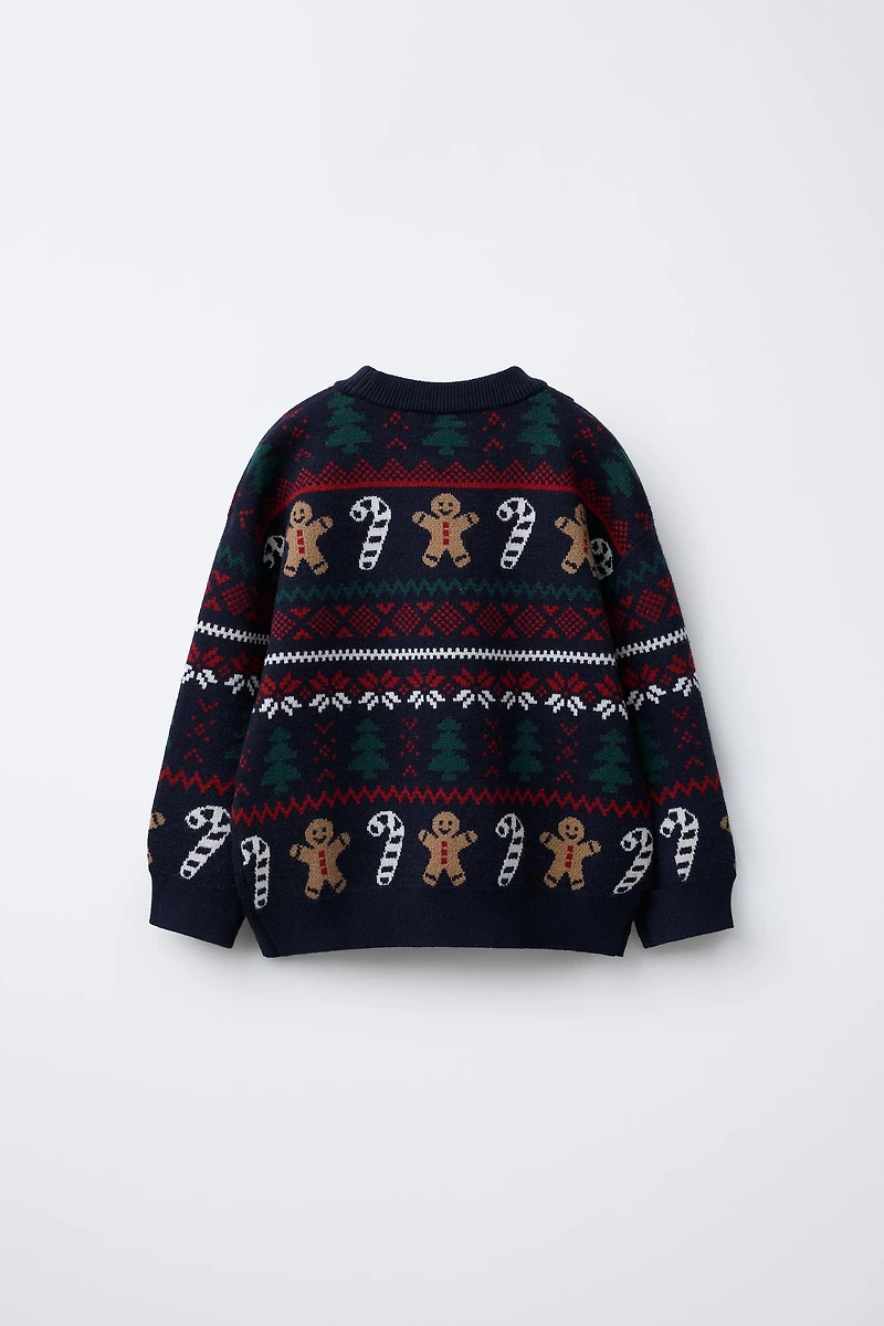 BISCUIT JACQUARD KNIT JUMPER