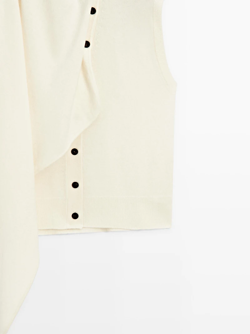 Veste sans manches écharpe 100 % laine