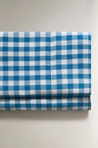 DRAP DE DESSUS ENFANT EN GAZE À CARREAUX