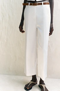 PANTALON CULOTTE AVEC CEINTURE EN LIN