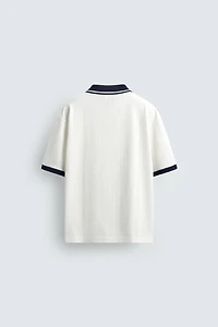 EMBROIDERED VERTICAL JACQUARD POLO