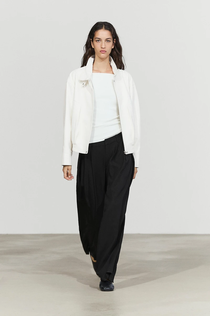 Nappa leather bomber jacket