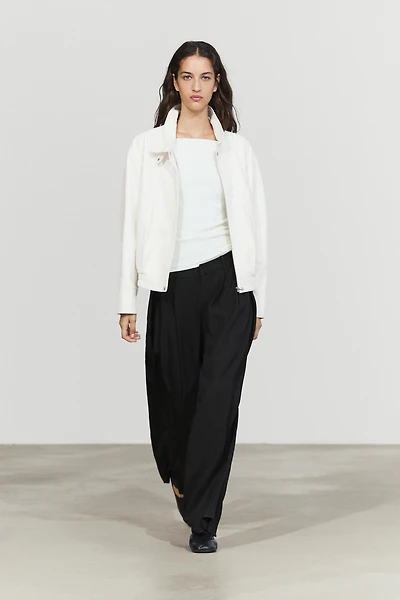 Nappa leather bomber jacket