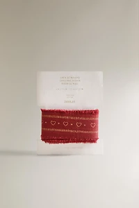 CHRISTMAS HEART FRINGE GIFT RIBBON