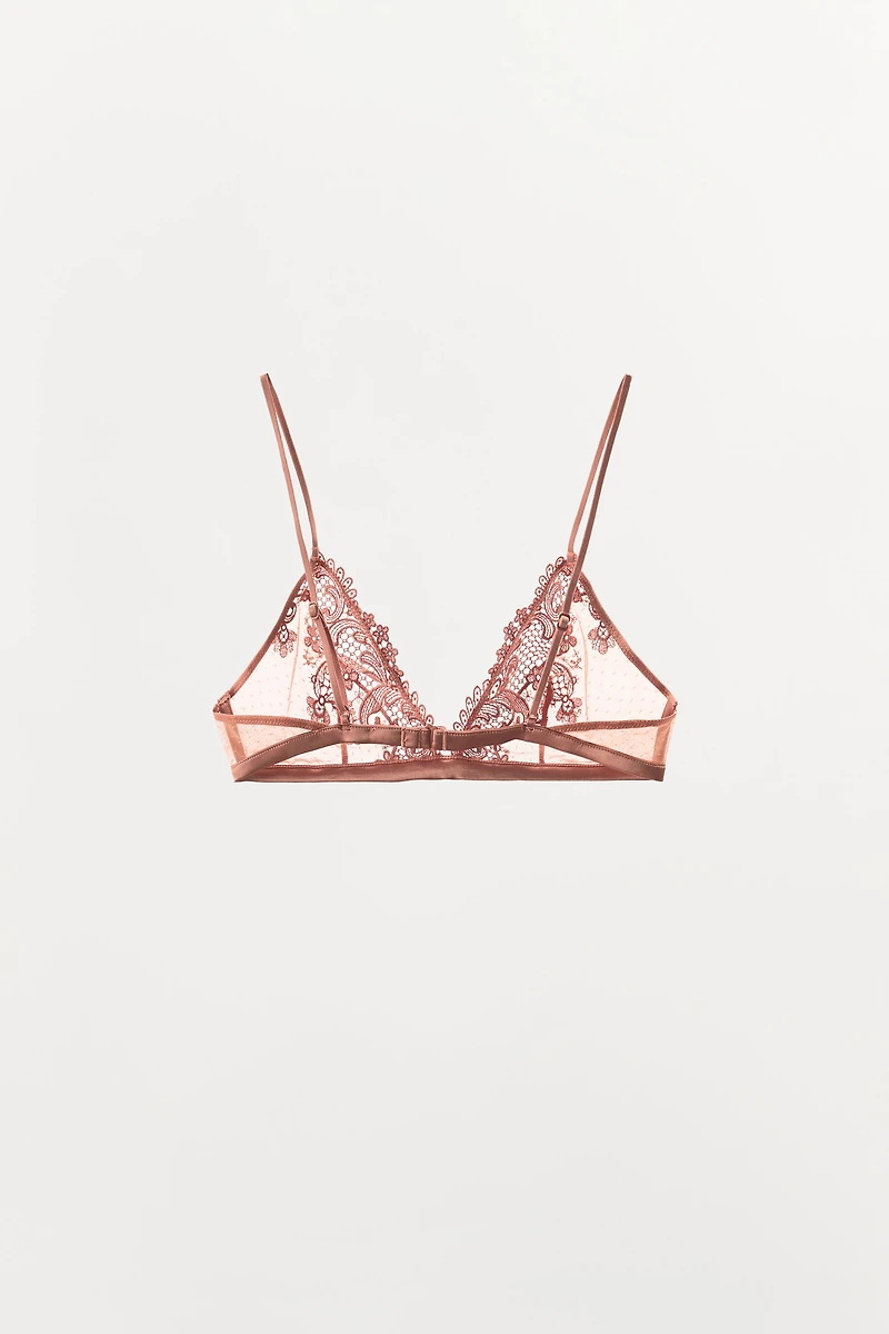 EMBROIDERED TRIANGLE BRA