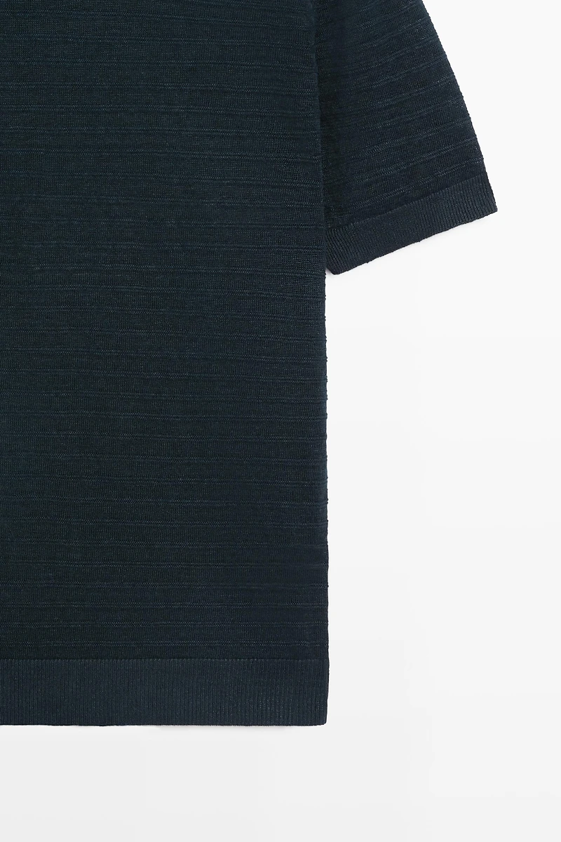 100% linen short sleeve knit sweater