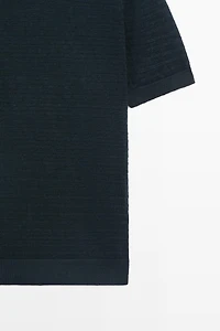 100% linen short sleeve knit sweater