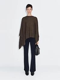 100% wool asymmetric knit cape