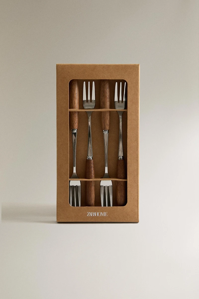 PACK FOURCHETTES DESSERT BOIS (PACK DE 4)