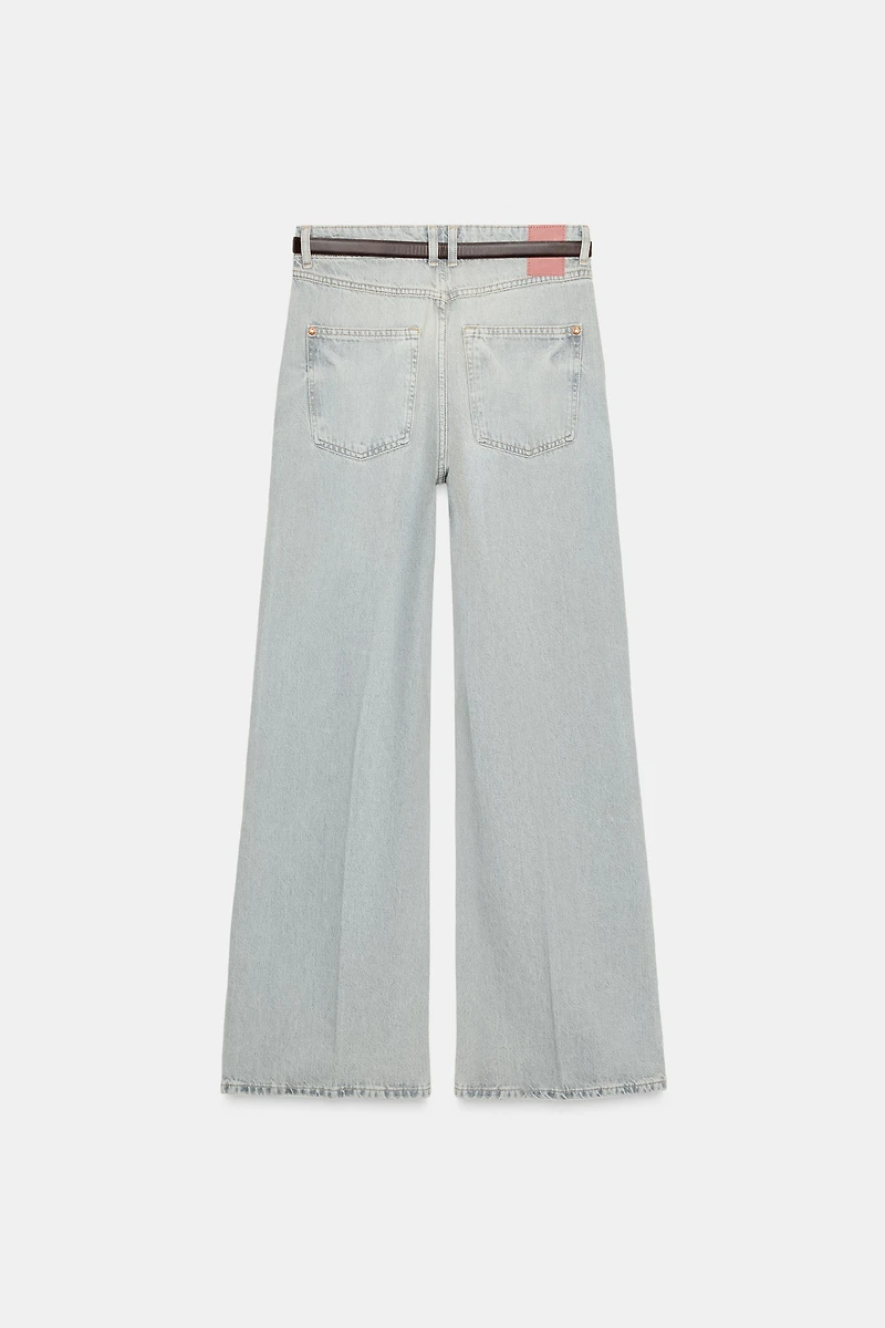 Z1975 HIGH-WAISTED WIDE LEG BELTED JEANS