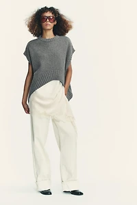 GILET AVEC LAINE OVERSIZE À OURLET ASYMÉTRIQUE