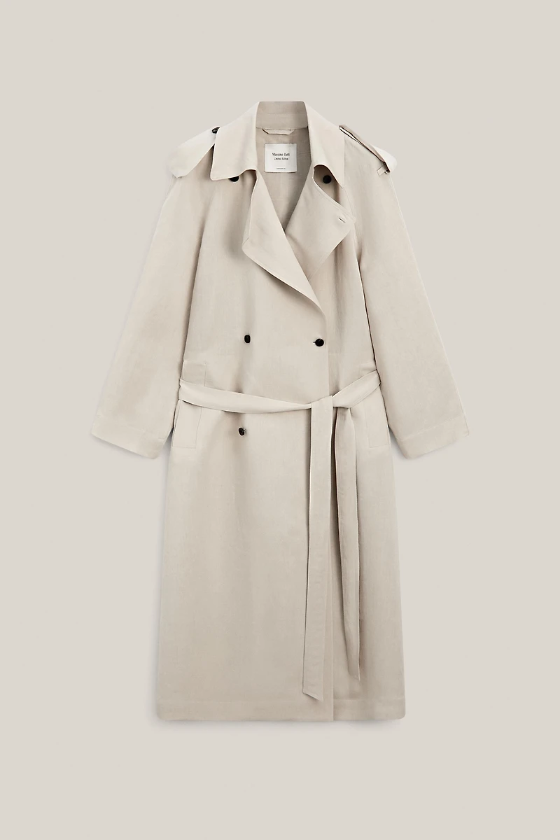 Oversize linen blend trench coat - LIMITED EDITION