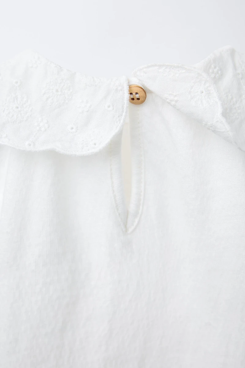 EMBROIDERED COLLAR BODYSUIT