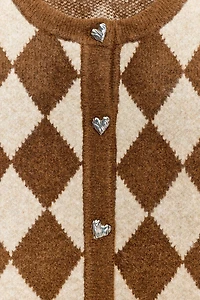 GILET EN MAILLE JACQUARD À LOSANGES