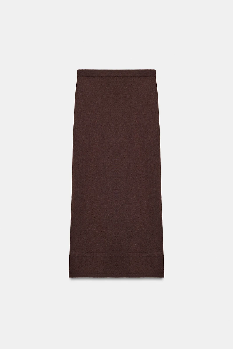 JUPE DROITE FLUIDE EN MAILLE