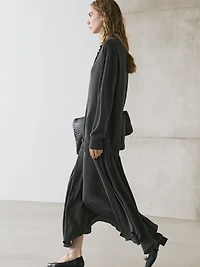 Contrast knit polo dress