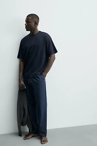 CONTRAST FLOWY PAJAMA SET