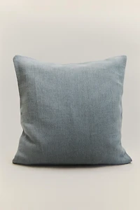 JUTE AND COTTON THROW PILLOW COVER