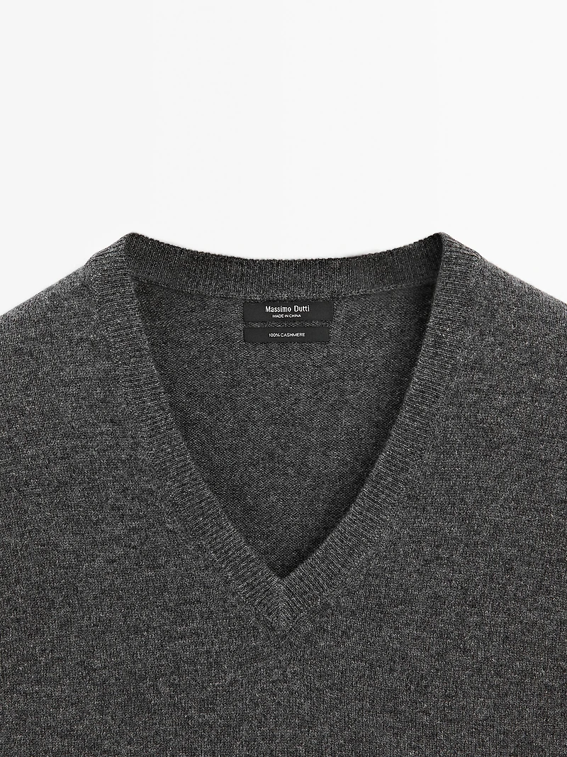 Pull en maille 100 % cachemire à col V