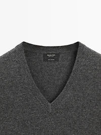 Pull en maille 100 % cachemire à col V