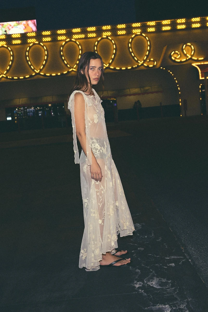 LIMITED EDITION EMBROIDERED FLORAL GEORGETTE DRESS