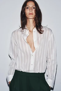COTTON - SILK STRIPED SHIRT ZW COLLECTION