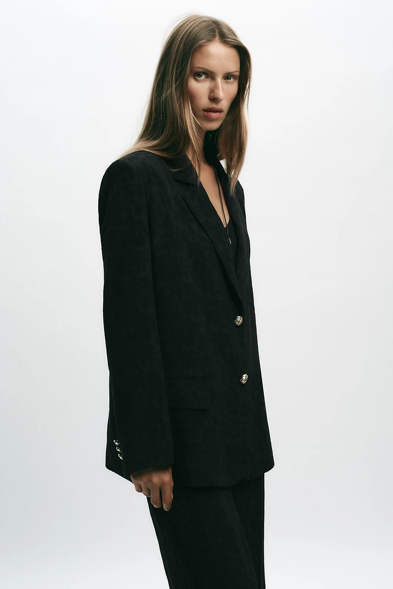 BLAZER JACQUARD ÉPAULETTES