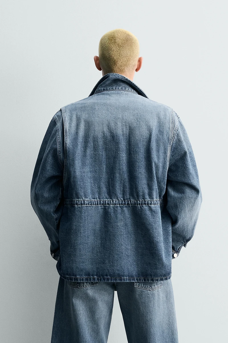DENIM UTILITY POCKET PARKA