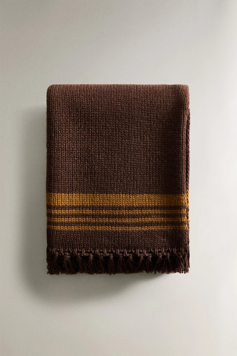 FRINGED KNIT BLANKET