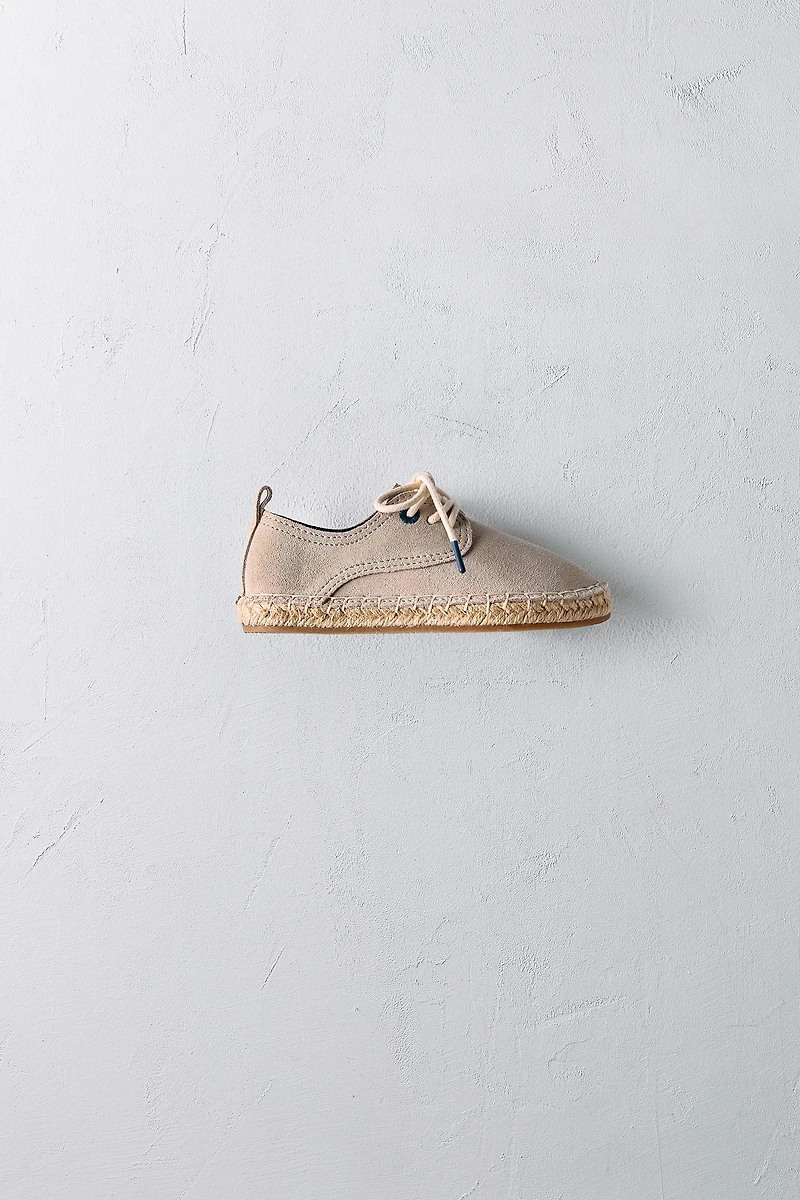 LIMITED EDITION LEATHER AND JUTE DERBY SHOES
