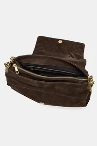 SAC PORTÉ ÉPAULE EN CUIR VELOURS