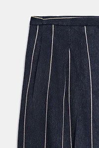PANTALON À RAYURES EN LIN ZW COLLECTION