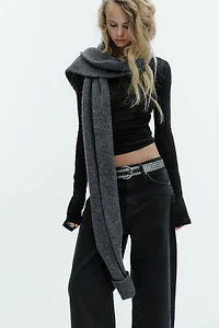 TRF MID-RISE FOLDED BAGGY JEANS