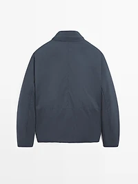 Short water-repellent down blend jacket