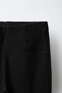 FLARED RIBBED LEGGINGS