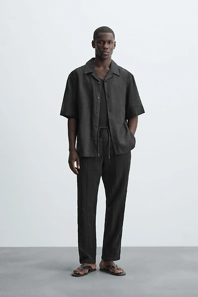 TEXTURED RELAXED FIT PANTS