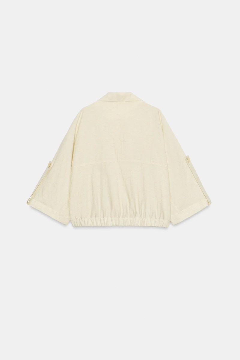 ROLL-UP SLEEVE SAFARI BLOUSE