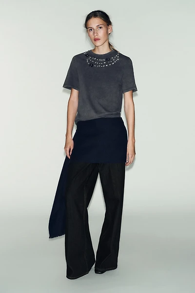 WASHED JEWELED T-SHIRT