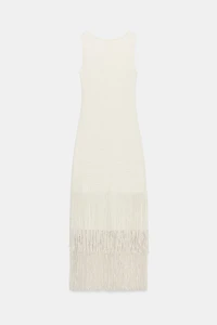TEXTURED FRINGED DRESS