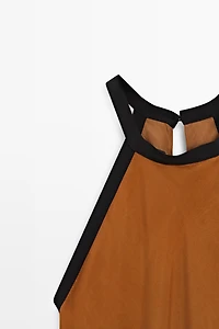 Midi dress with contrast layers